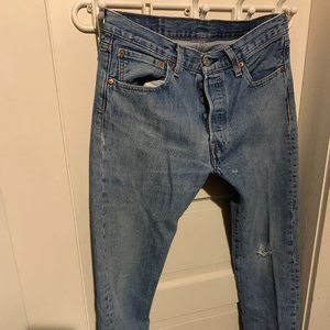 Levi's Button Fly Light Wash Denim Bootcut Jeans 31w X 32L